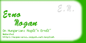 erno mogan business card